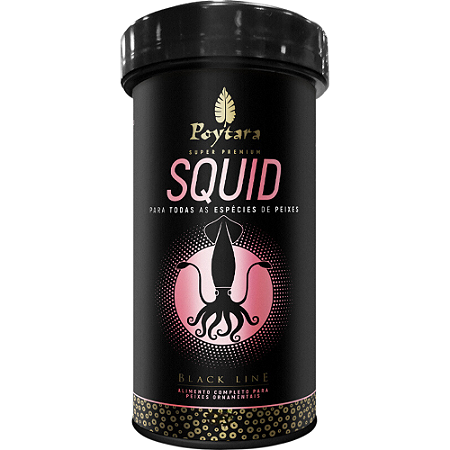 Ração Poytara Black Line Squid Para Peixes - 90 g