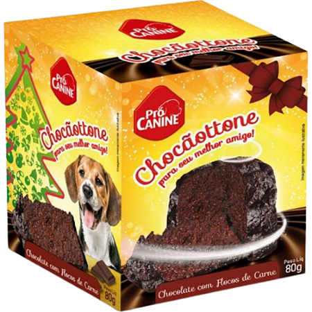 Petisco Pró Canine Chocãottone Para Cães Sabor Chocolate com Flocos de Carne - 80 g