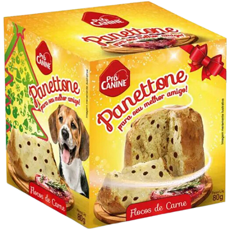 Petisco Pró Canine Panettone Para Cães - Tradicional - 80 g