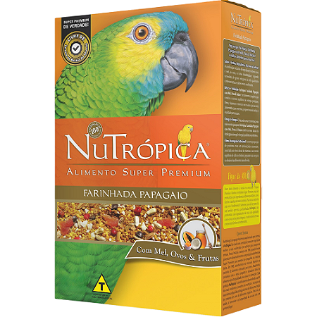 Ração Farinhada Nutrópica Para Papagaio com Mel, Ovos e Frutas - 300 g