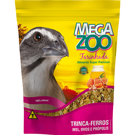 Ração Farinhada Megazoo Para Trinca-Ferros com Mel, Ovos e Própolis