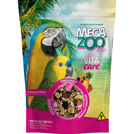 Ração Megazoo Mix Tropical Para Papagaios