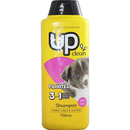 Shampoo Up Clean 3 em 1 Para Cães e Gatos Filhotes - 750 ml