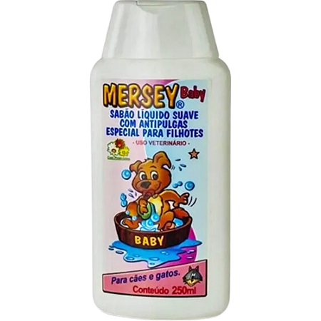 Shampoo Mersey Baby Para Cães e Gatos Filhotes - Com Antipulgas - 250 ml