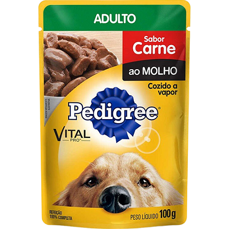 Sachê Pedigree Para Cães Adultos Sabor Carne ao Molho - 100 g