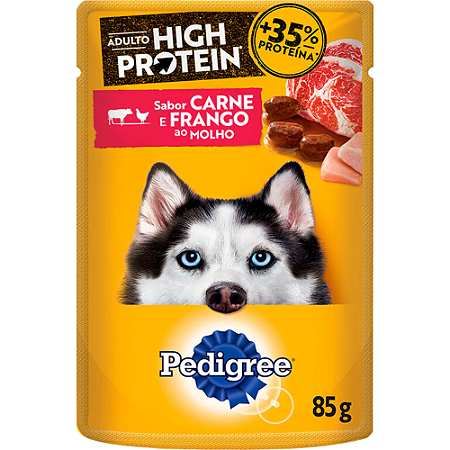 Sachê Pedigree High Protein Para Cães Adultos Sabor Carne E Frango Ao Molho - 85 g