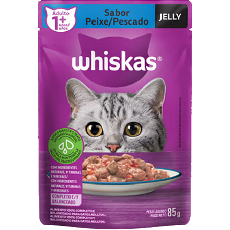 Sachê Whiskas Para Gatos Adultos Sabor Peixe Jelly - 85 g
