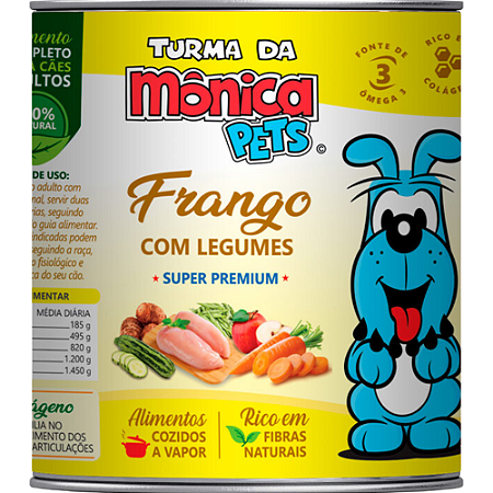 Lata Turma da Mônica Para Cães Sabor Frango com Legumes - 280 g