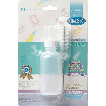 Kit Mamadeira Chalesco Para Cães e Gatos Filhotes - 50 ml