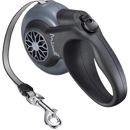 Guia Retrátil Fita Mimo Pet Smart Walk Para Cães Até 25 Kg - Preta - 5 mts - Sistema ABS