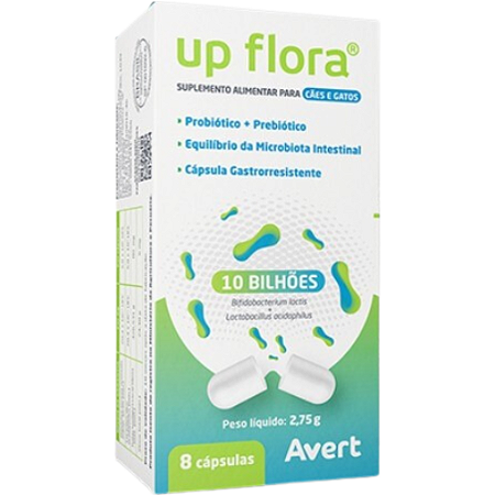 Suplemento Up Flora Para Cães e Gatos - 8 Cápsulas