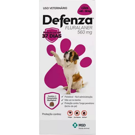 Defenza 560 mg Para Cães de 40 a 56 Kg - 1 Comprimido