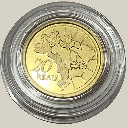 Moeda de Ouro de 20 Reais, Brasil - Ano: 2000