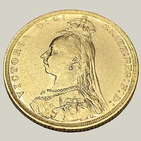 Moeda de Ouro de 1 Libra, Austrália - Ano: 1888 - Rainha Vitória do Reino Unido "Jubilee head"