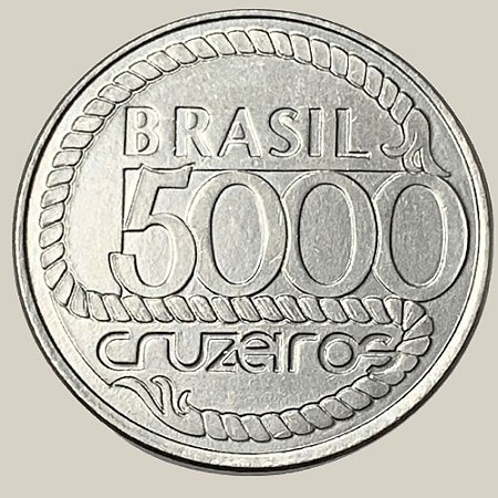 Moeda de 5000 Cruzeiros, Brasil - Ano: 1992 - 200 anos da morte de Tiradentes