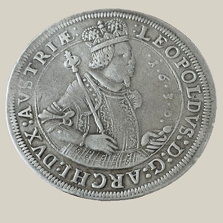 Moeda de Prata de 1 Táler, Tirol (Áustria) - Ano: 1630 - Leopoldo V