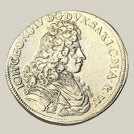 Moeda de Prata de ⅔ Táler, Saxônia - Ano: 1692 - Eleitor João Jorge IV