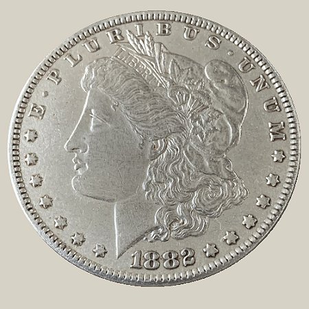 Moeda de Prata de 1 Dólar - EUA - Ano: 1882 O - Morgan Dollar - Presidente Chester Alan Arthur