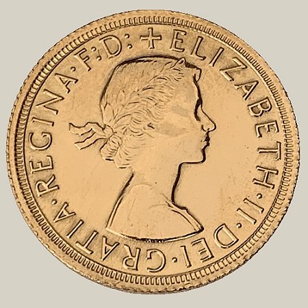 Moeda de Ouro de 1 Libra, Reino Unido - Ano: 1966 - Rainha Isabel II