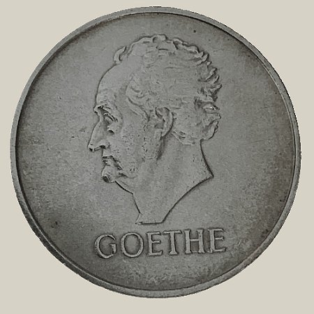 Moeda de Prata de 3 Reichsmark, 100º aniversário - morte de Goethe, República de Weimar - Ano: 1932 D - Pres. Paul von Hindenburg