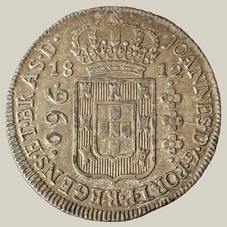 Moeda de Prata de 960 Réis (Patacão), Brasil Colônia - Ano: 1812 B - Rei João VI
