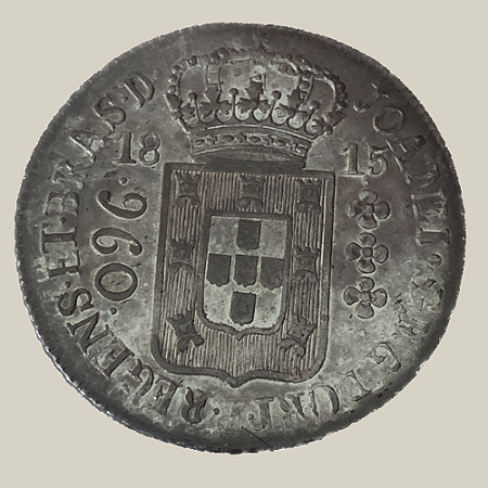 Moeda de Prata de 960 Réis (Patacão), Brasil Colônia - Ano: 1815 R - Rei João VI
