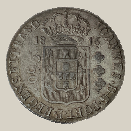 Moeda de Prata de 960 Réis (Patacão), Brasil Colônia - Ano: 1816 B - Rei João VI