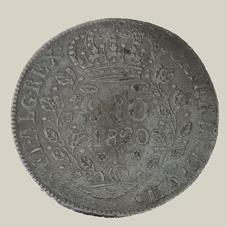 Moeda de Prata de 960 Réis (Patacão), Brasil Reino Unido - Ano: 1820 R - Rei João VI