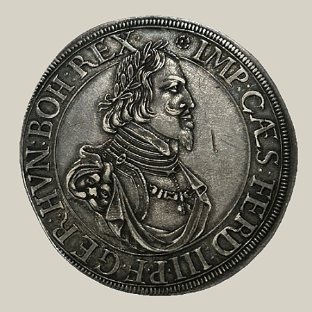 Moeda de Prata de 1 Thaler - Augsburg - Ano: 1642 - Ferdinand III