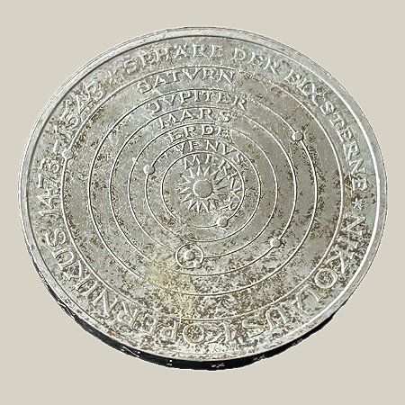 Moeda de prata, 5 Deutsche Mark (1973J) – República Federal da Alemanha (Nicolaus Copernicus)