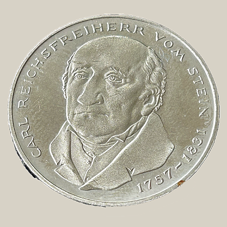 Moeda de níquel, 5 Deutsche Mark (1981G) – República Federal da Alemanha (Stein)