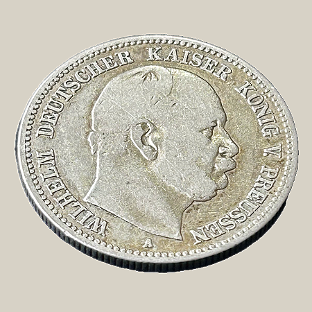 Moeda de prata, 2 Mark (1876A) – Prússia (Wilhelm I)