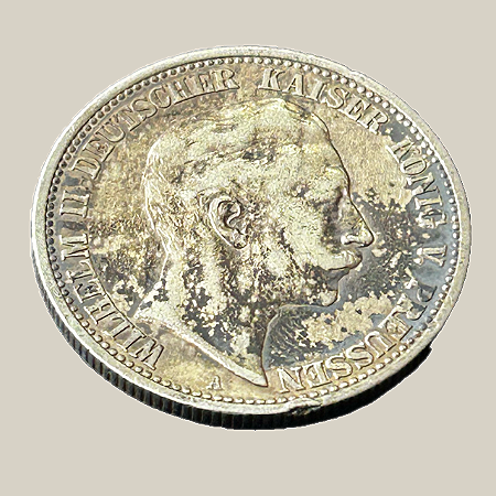 Moeda de prata, 2 Mark (1904A) – Prússia (Império Alemão: Guilherme II)