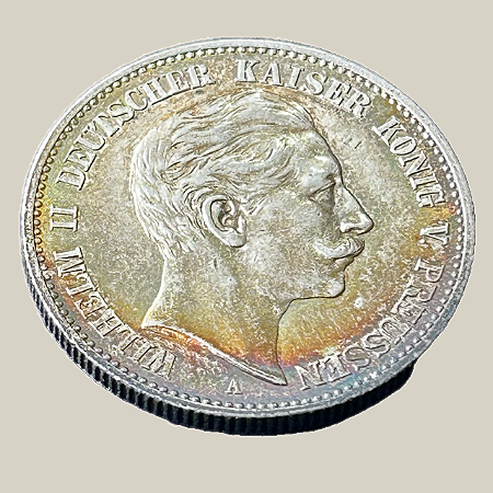 Moeda de prata, 2 Mark (1896A) – Prússia (Império Alemão: Guilherme II)