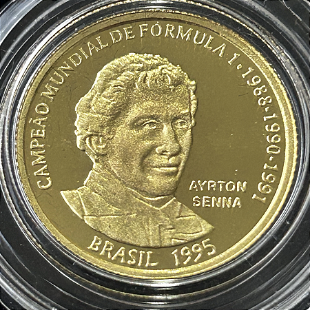 Moeda de ouro, 20 Reais (1995), Brasil, Ayrton Senna