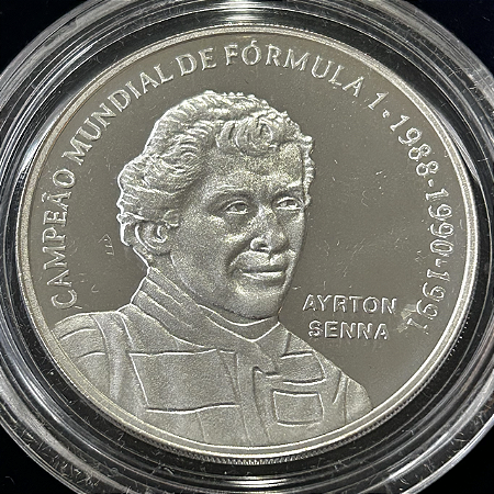 Moeda de prata, 2 Reais (1995), Brasil, Ayrton Senna