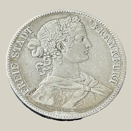 Moeda de prata, 1 Vereinsthaler (1860) – Cidade Livre de Frankfurt