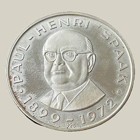 Moeda de prata, 5th Thaler of Europe – Paul-Henri Spaak (1973)