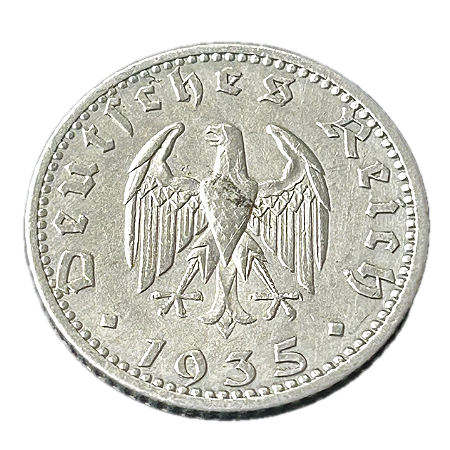 Moeda de alumínio, 50 Reichspfennig (1935A) – Alemanha