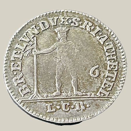 Moeda de prata, 1/6 Thaler (1776 LCR) – George III – Brunswick-Lüneburg-Calenberg-Hannover