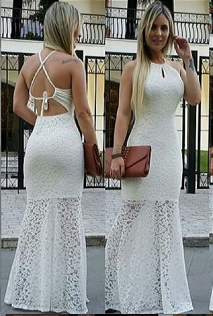 Vestido de Noiva Longo Casamento Civil - Simples - Sereia It - Off White -  Eu Disse Sim Vestidos