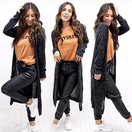 calça tipo couro preta