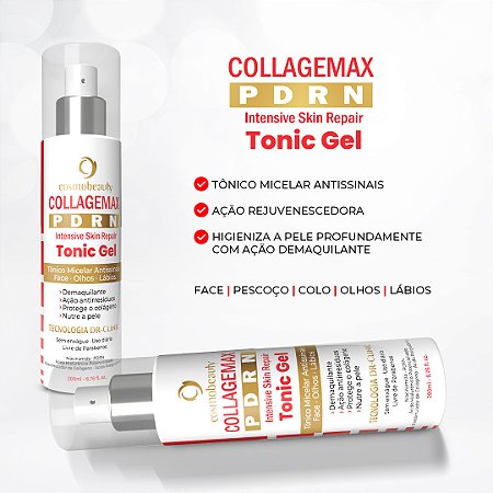 Tônico Facial Tonic Gel Collagemax PDRN Cosmobeauty