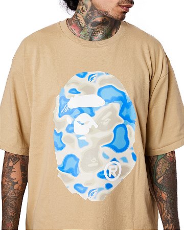 Camiseta Bape Liquid Camo Big Ape Head "Brown"