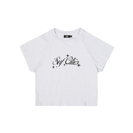 Camiseta Cropped Sufbabys Suf Cities "Branca"