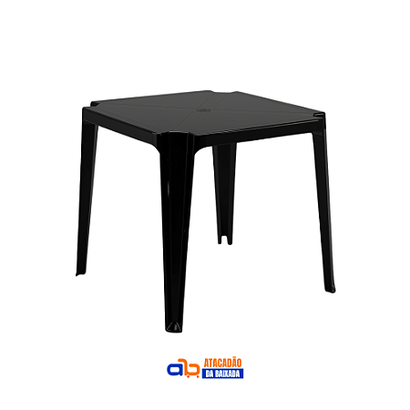 Mesa de Plástico Inovar 70x70cm Preta - TopMil