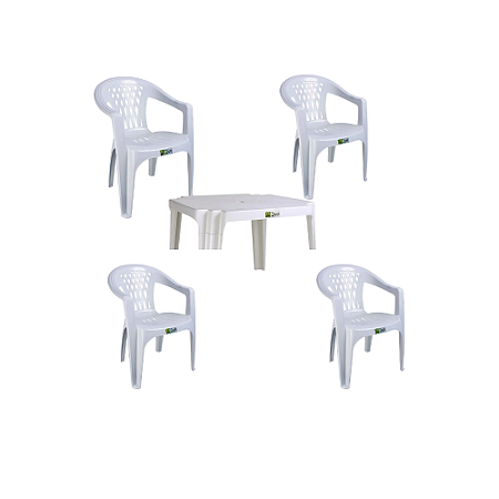 Jogo de Cadeiras de plástico (1 Mesa + 4 Cadeiras) Duoplastic
