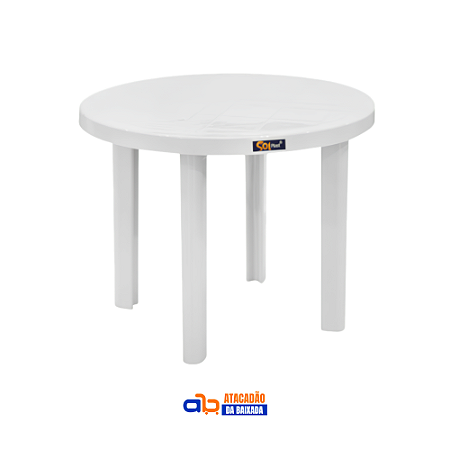 Mesa Redonda Marceneiro Branca - Solplast - 90cm