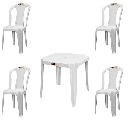 Jogo de mesa plastico com 4 cadeiras