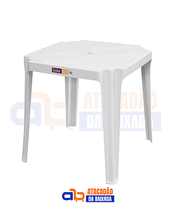 Mesa Plástica 70x70 Coruripe Branca Solplast